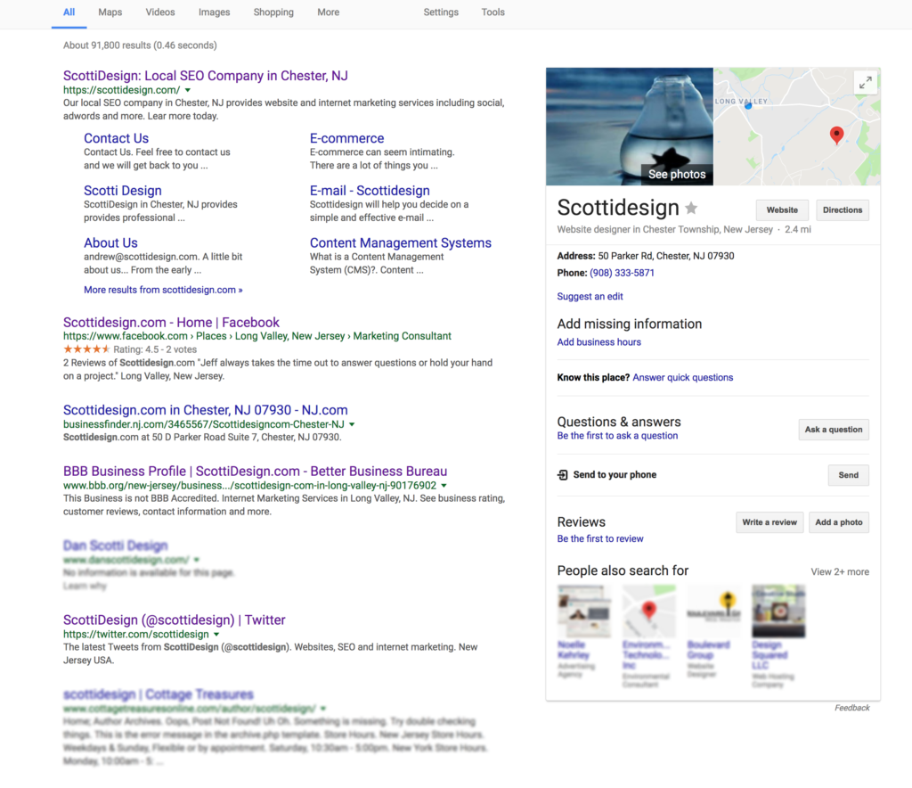  ScottiDesign on the 1st Page of Google